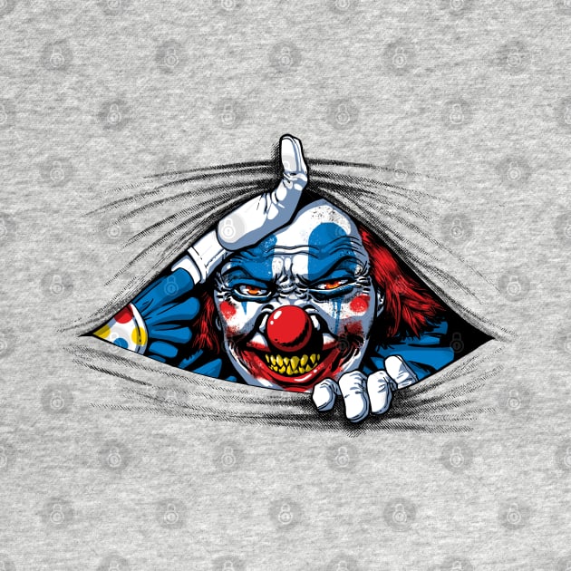 Scary Evil Horror Clown Peeking From Your Wherever by CTKR Studio